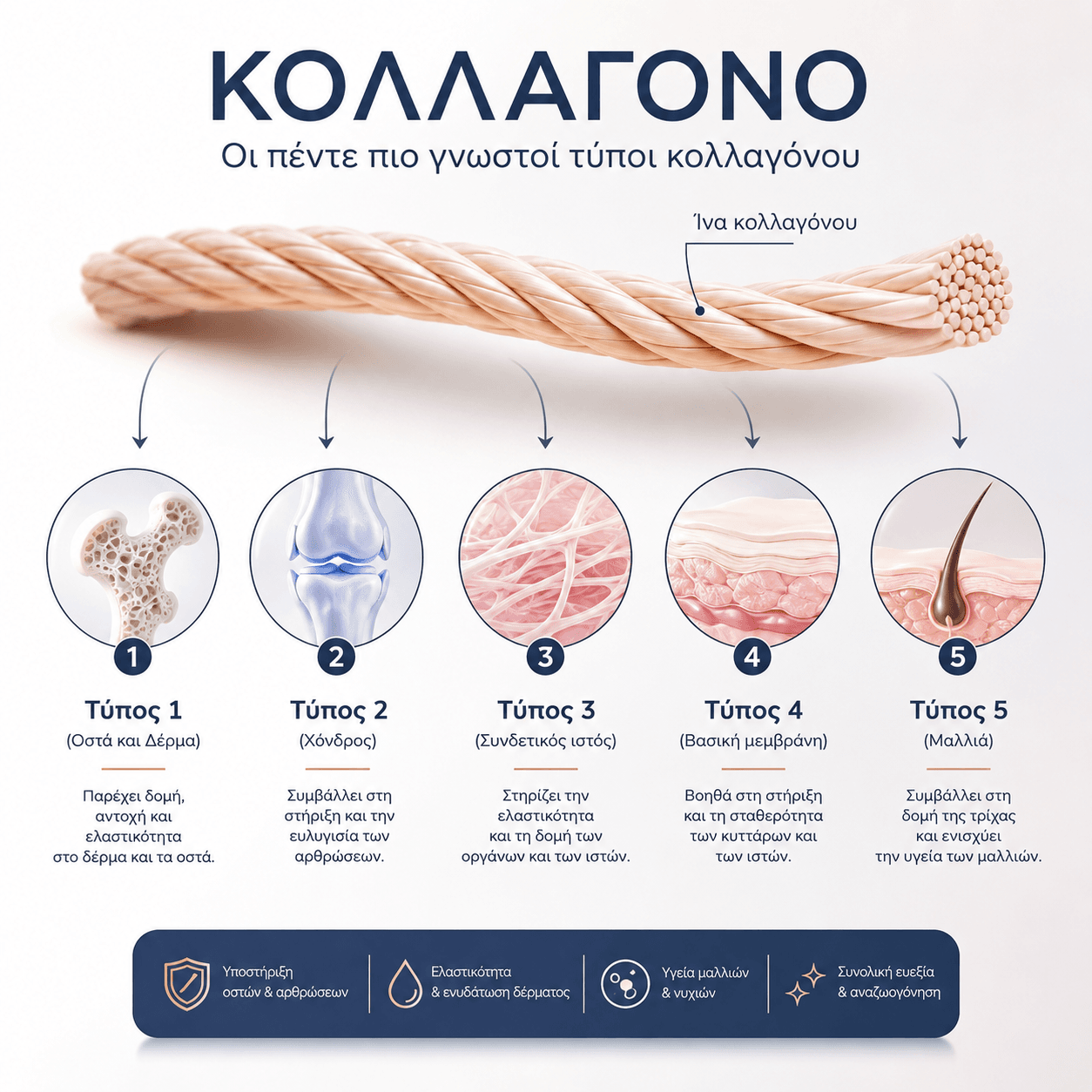 Collagen Powder Blend με Υαλουρονικό Οξύ για Δέρμα, Μαλλιά, Νύχια & Κινητικότητα Αρθρώσεων